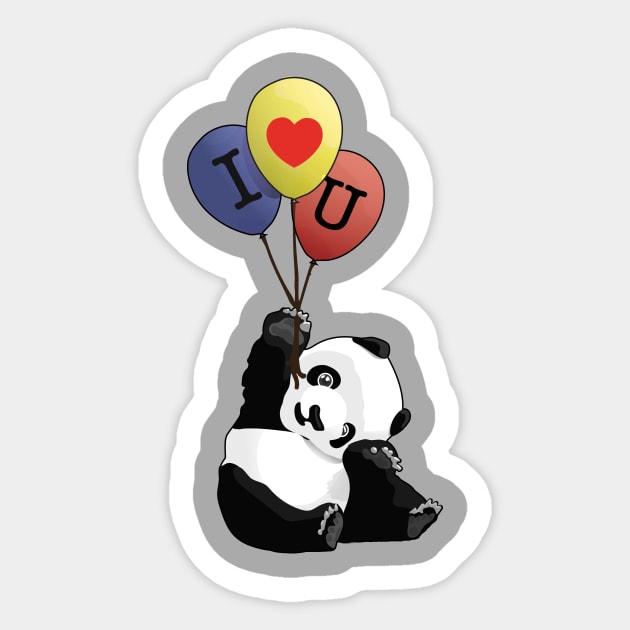 Panda Loves You Sticker by ThinkingSimple